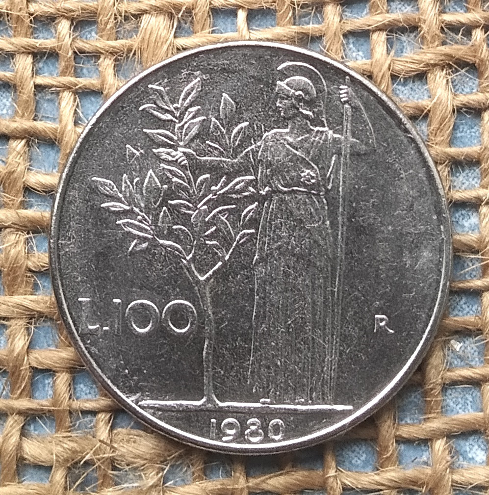100 лiр 1980 року. Iталiя, фото 1
