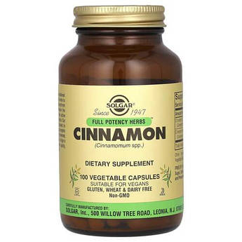 Solgar Cinnamon 100 рослинних капсул