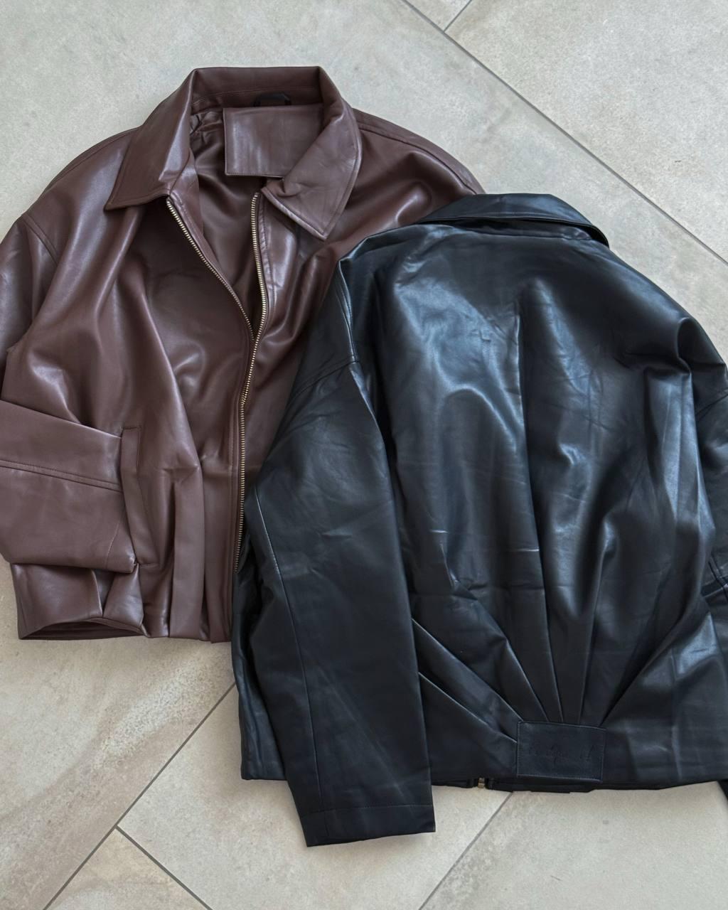 Куртка-бомбер жіноча зі штучної шкіри Модель: 1553-8218, фото 1