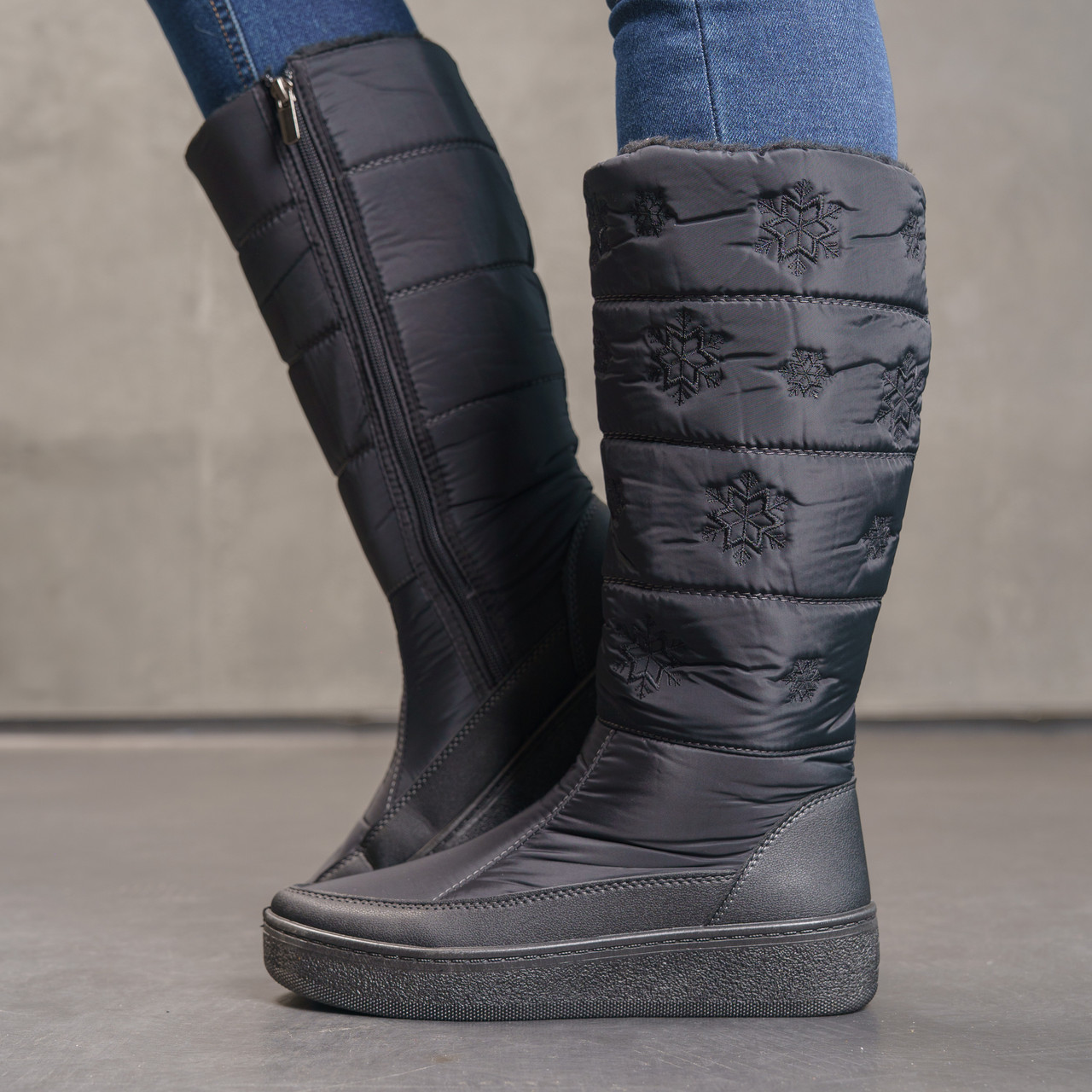 Високі жіночі дутики на хутрі зима -30