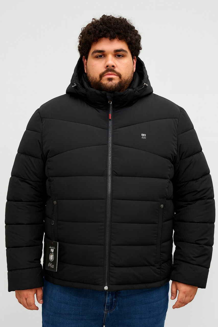 Куртка чоловіча Saz еврозима, великі розміри 4XL-9XL, флісова підкладка, холофайбер,Темно-синій,7XL, фото 1