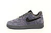 Кросівки зимові чоловічі Nike Air Force Winter grey 1 low Форси сірі замшеві з хутром, фото 5