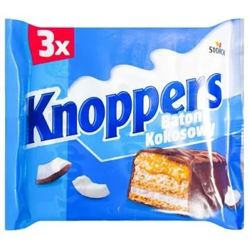 Батончик Knoppers з кокосом 3 шт x 40 г, фото 1