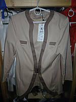 Жакет з імітацією "кармашки", арт. 743,беж і кава оконтовка