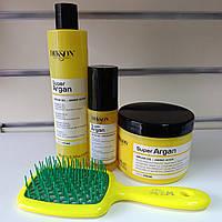 Маска шампунь олія гребінець Diksoprime для сухого волосся 500/300/100 мл Super Argan Mask Shampoo and oil