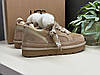 Жіночі UGG Lowmel Sneaker Beige зимові міні УГГІ замшеві бежеві на шнурівці, фото 7