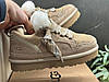 Жіночі UGG Lowmel Sneaker Beige зимові міні УГГІ замшеві бежеві на шнурівці, фото 2