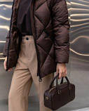 Жіноча зимова куртка-пуховик Bella з біопухом g-soft, тепла куртка з капюшоном до -20°C розміри 42–54 шоколад, фото 3