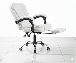 Офісне крісло Біла основа комп'ютерна для будинку стілець офісний на колесах, офісні та комп'ютерні крісла, що крутяться