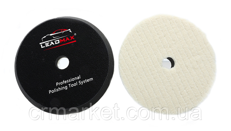 LEADMAX Полірувальне хутро, стрижене "КЛІТИНА" d 80 мм, ЧОРНЕ, фото 1