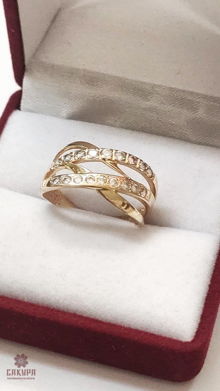 Золота Каблучка зі вставкою цирконій, фото 1