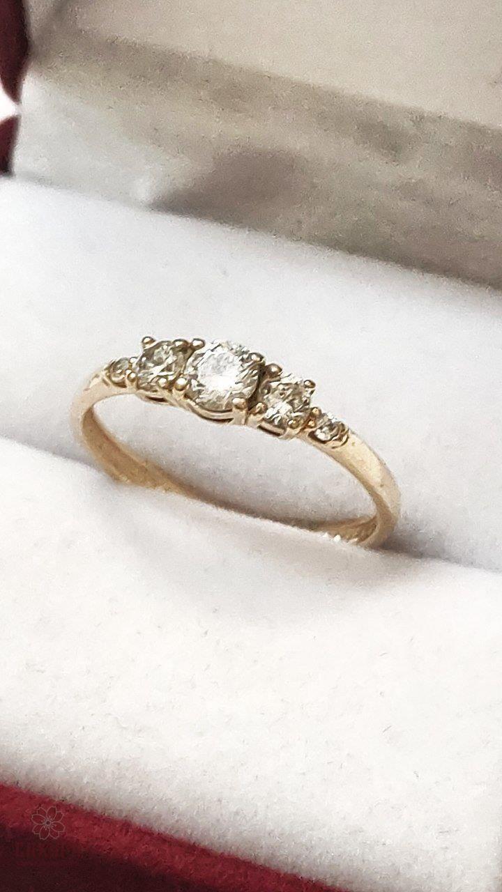 Золота Каблучка зі вставкою цирконій, фото 1