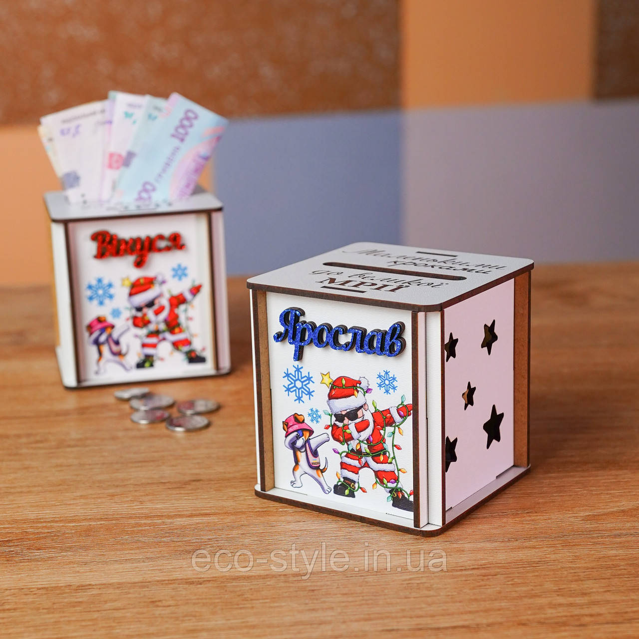 Подарунок до школи під ялинку. Копілка для школяра. 10 см Подарунок першокласнику. Подарунок школяру на Новий рік, фото 1