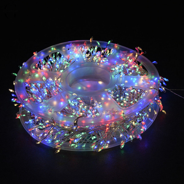 Гірлянда світлодіодна новорічна мішура гілочки на котушці 1500 LED 50 м Мікс білий прозорий дріт від мережі AND 57-1 Jw, фото 1