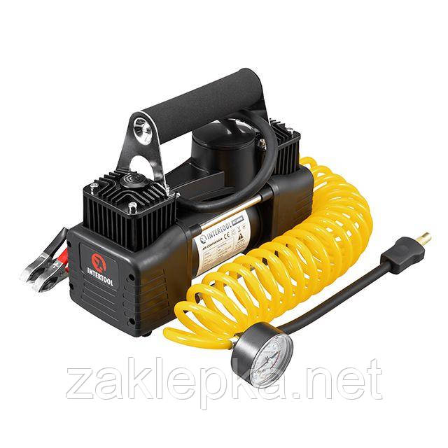 Компресор автомобільний 12 В, 25 А, циліндр 2х30 мм, макс. 10 бар INTERTOOL AC-0005