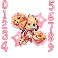 Фонтан із кульок "Скай з цифрою", 6 шт.