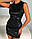Коротке плаття жіноче обтягувальне стильне ефектне міні з матової екошкіри розміри 42-48, фото 5