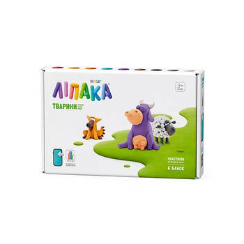 Набір пластиліну, що самостійно твердіє ЛІПАКА Корівка Песик Вівця 60024-UA01