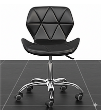 Крісло на колесах для дому сучасне для комп'ютера, комп'ютерне крісло для дому на колесах модне Чорне