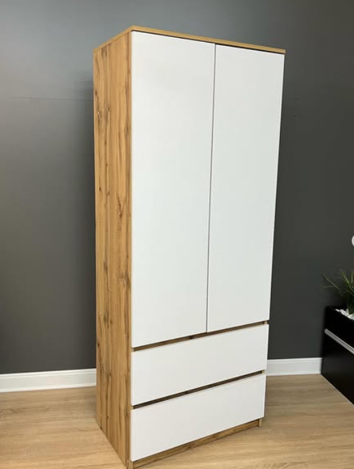 Шафа 2+2 без ручок «Дуб Тахо & Біла Аляска» з полицями, фото 1