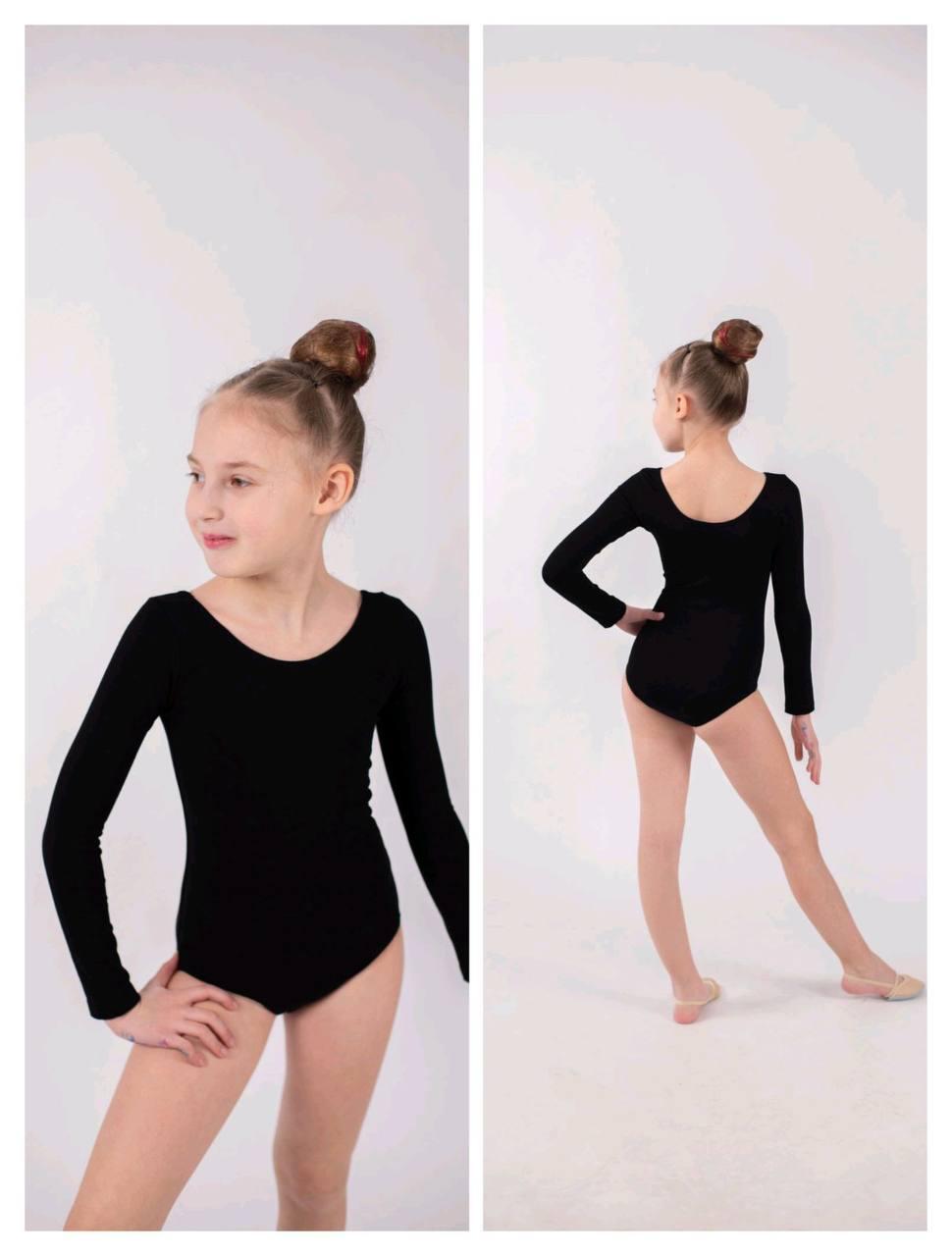 Купальник з біфлексу із довгим рукавом (білий), трико-гімнастичний, купальник для танців, гімнастики, хореографії, фото 1