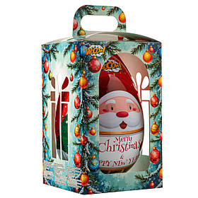 Яйце пластикове з цукерками та сюрпризом для дівчинки та хлопчика Новорічне 100г