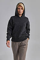 Светр жіночий з капюшоном колір антрацит