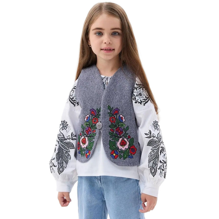 Камізелька для дівчинки "Гомін" сіра р.140-146