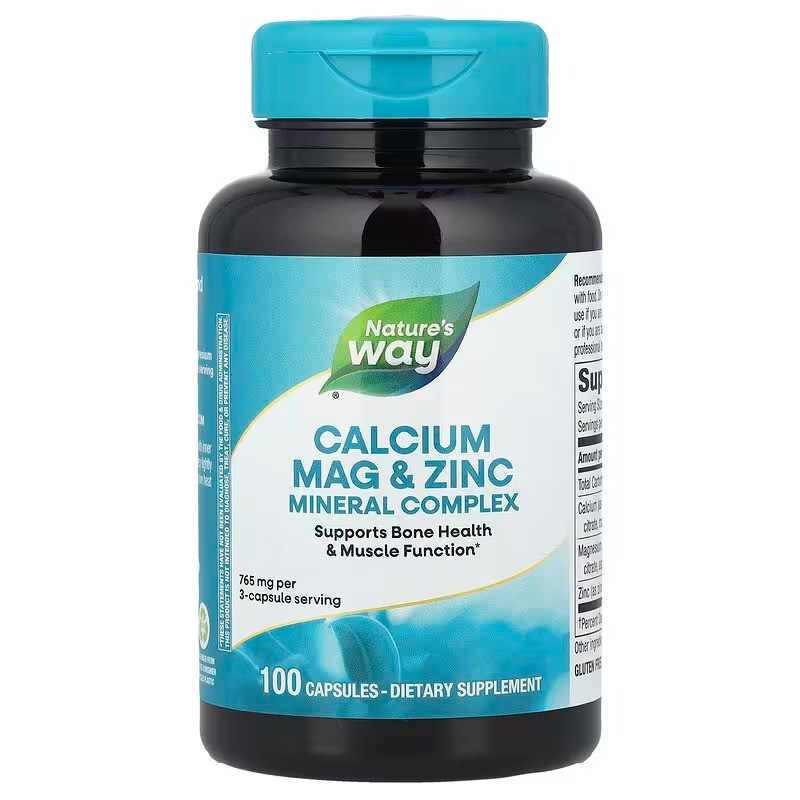 Кальцій, магній, цинк, Calcium Mag & Zinc, Nature's Way, 765 мг, 100 капсул