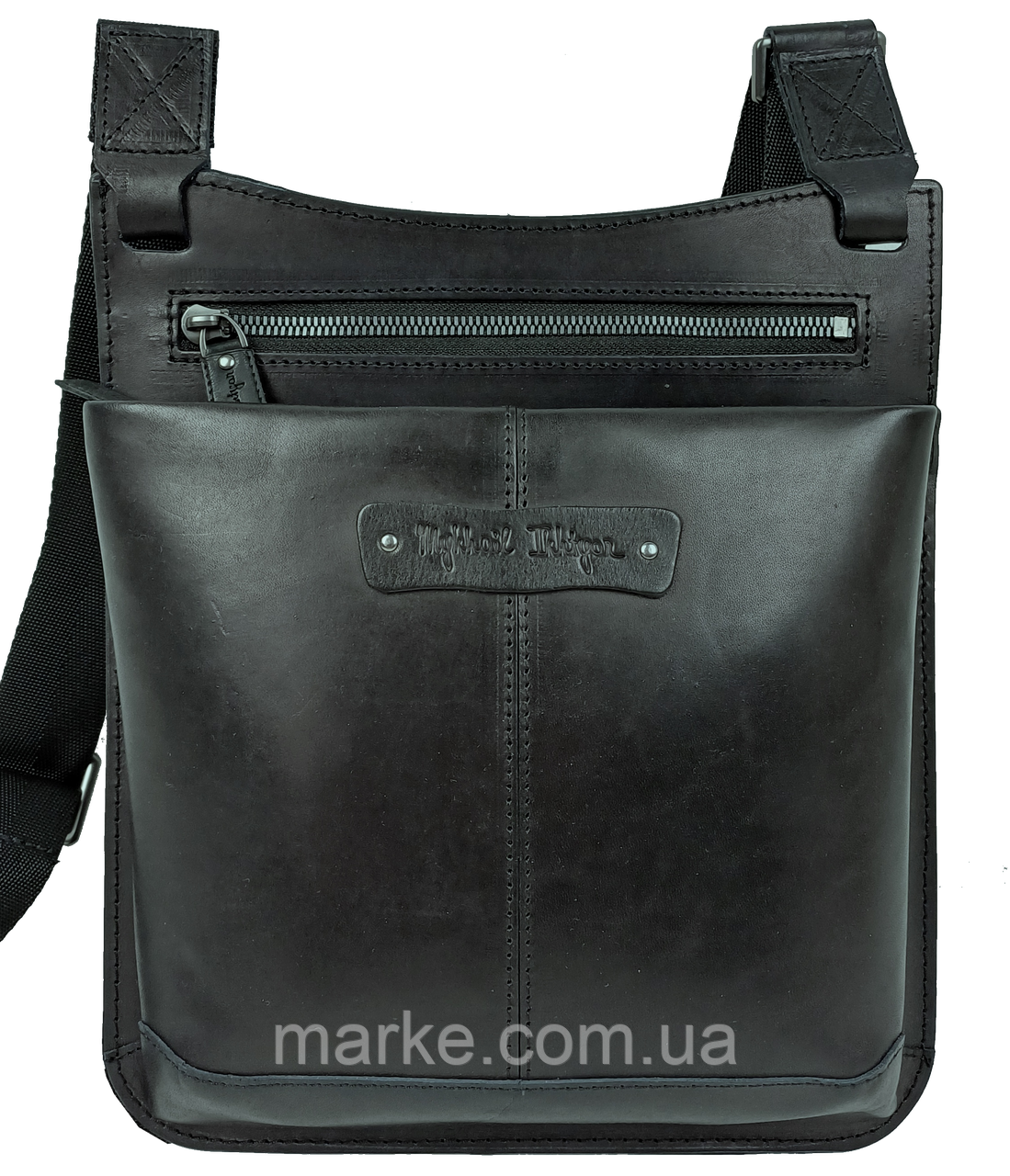 Чоловіча шкіряна сумка-планшетка Mykhail Ikhtyar чорна (mrk)