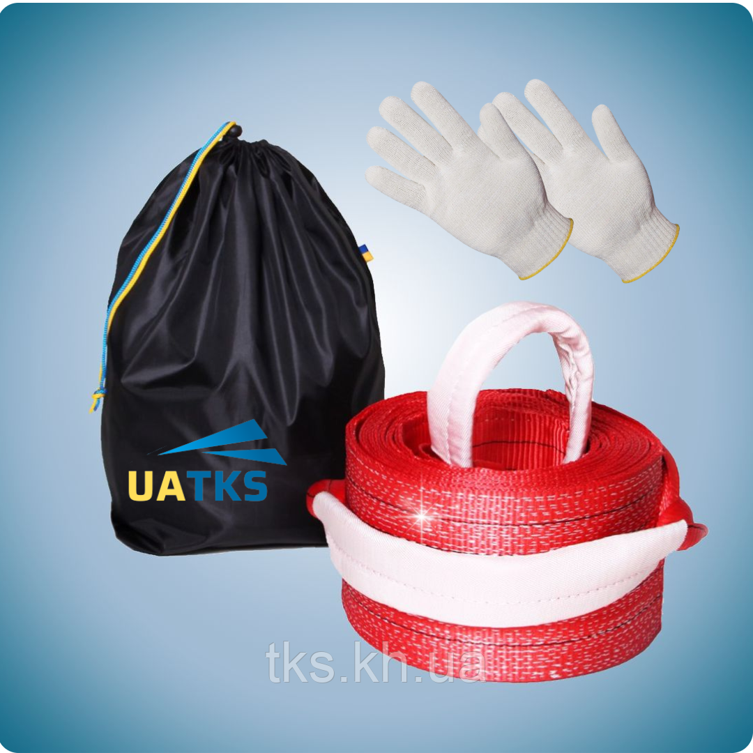 Трос буксирувальний ТБ 44,0т/5,0м червоний, фото 1