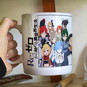 Велика Чашка 870 мл мл Re:Zero "Герої" / Життя з нуля в альтернативному світі 425