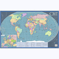 Плакат шкільний УКГ/Пiдручники i посiбники Політична карта Світу ф.А2