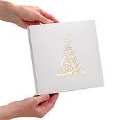 Упаковка із золотим тисненням 200*200*35 мм Ялинка ВТП