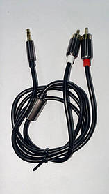 Аудіо кабель KIN KY-142 Aux 3.5 mm – 2xRCA (тюльпан) 1 метр