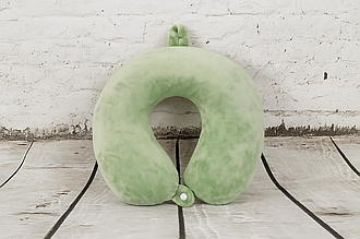 Ортопедична подушка-рогалик з пам’яттю форми Memory Foam для подорожей Фісташковий