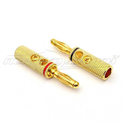 Штекер акустичний Banan під кабель, gold, метал, фото 1