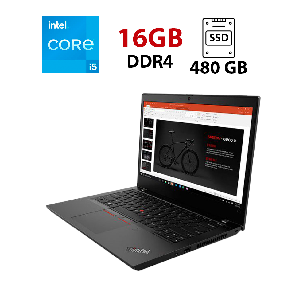 Ультрабук Lenovo ThinkPad L14 Gen 1/ 14" 1920x1080/ Ryzen 5 Pro 4650U/ 16GB RAM/ 480GB SSD/ Radeon RX Vega 6