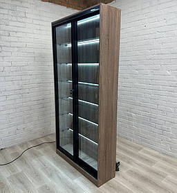 Підлогова скляна вітрина для косметики ВІТ-01* шафа лабораторія з підсвічуванням для салону краси