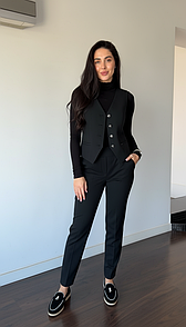 Жіночий жилет класичний короткий чорний J.LONDON MKJL909