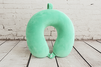 Ортопедична подушка-рогалик з пам’яттю форми Memory Foam для подорожей М'ятно-бірюзовий