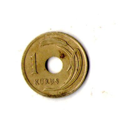 Туреччина 1 куруш 1950 рік Латунь, 2.25g, ø 18.2mm №558, фото 1
