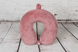 Ортопедична подушка-рогалик з пам’яттю форми Memory Foam для подорожей Пильно-бордовий