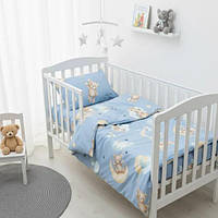 Комплект постільної білизни Дитячий Ранфорс 25415, Блакитний, У ліжечко, 105х145, 100х150, 40х60-1шт