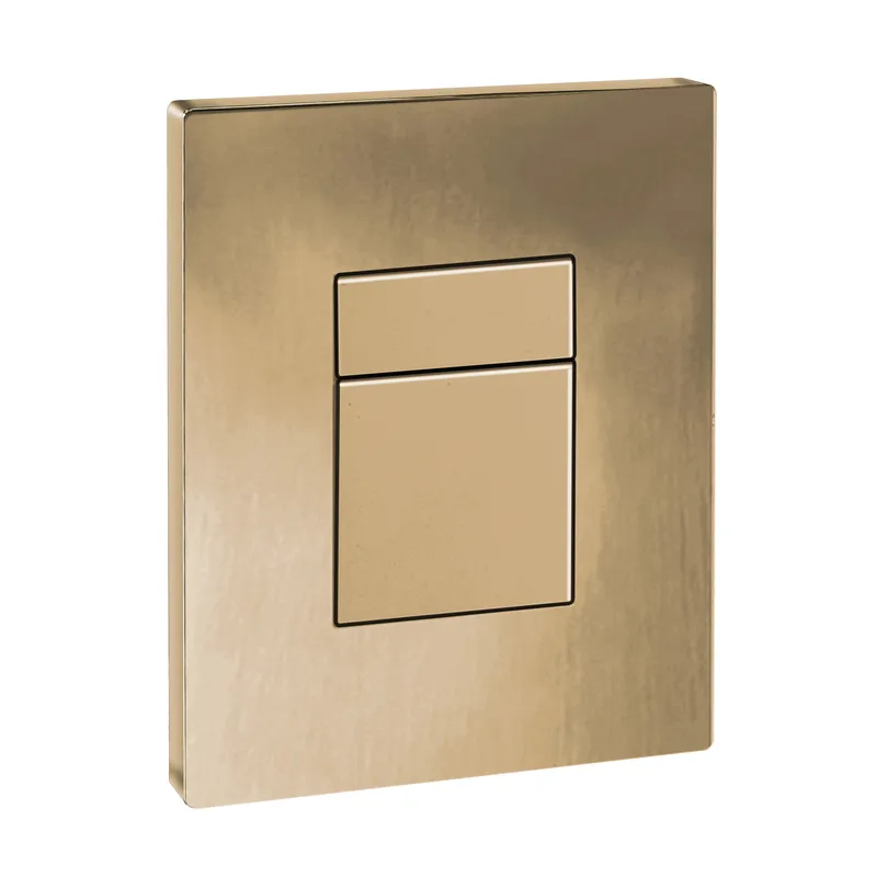 Панель змиву пластикова Koer KT-0607-12 157x198x3mm, кнопка квадратна (колір матове золото) (KR57, фото 1