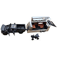 Машинка метал Tesla Cybertruck з прич-кемпером та квадр чорна Тесла 1:32 звук світло 17,5*6*6,5см (CZ 58 B), фото 8