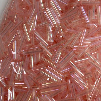 Стеклярус ровний, колір Rose Peach, довжина 9мм, 10 гр