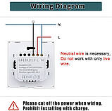 CNBINGO Smart Touch Light Switch, один перемикач Wi-Fi зі світлодіодною підсвіткою, фото 6