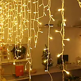 Гірлянда Бахрома вулична 100 LED теплий білий 220В, фото 4