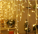 Гірлянда Бахрома вулична 100 LED теплий білий 220В, фото 2